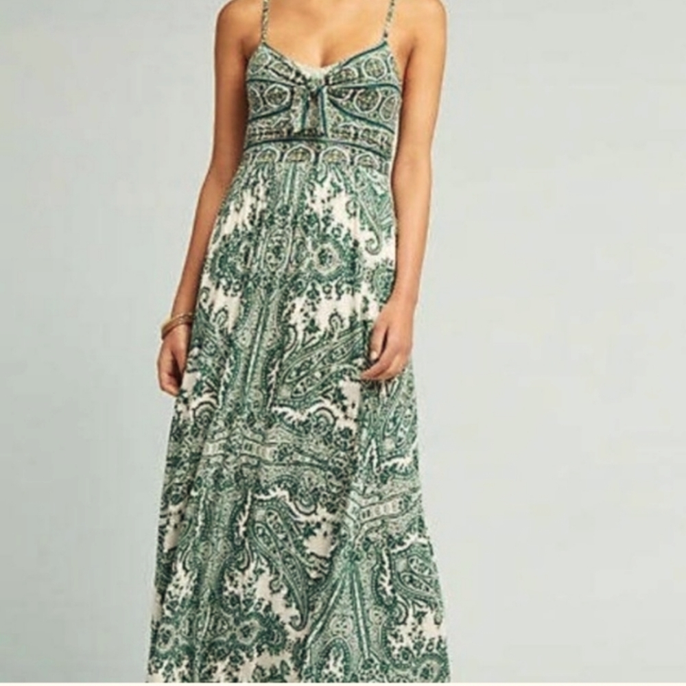 Anthropologie rare find green maxi dress